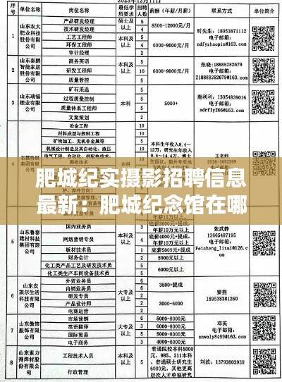 肥城纪实摄影招聘信息最新：肥城纪念馆在哪 