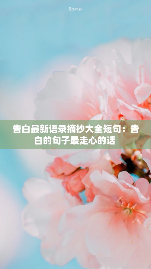 告白最新语录摘抄大全短句：告白的句子最走心的话 