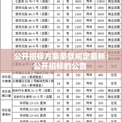 公开招标方案条款规定最新：公开招标的公告 