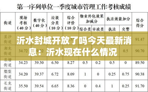 沂水封城开放了吗今天最新消息：沂水现在什么情况 