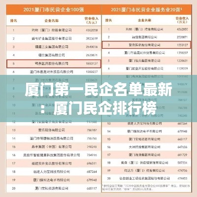 厦门第一民企名单最新：厦门民企排行榜 