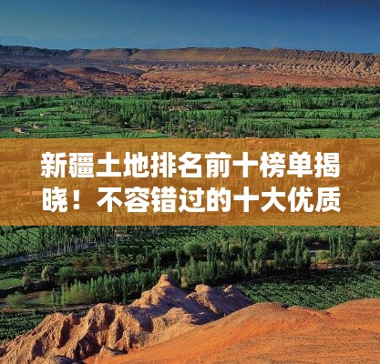 新疆土地排名前十榜单揭晓！不容错过的十大优质土地推荐