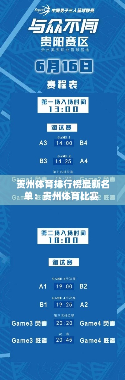 贵州体育排行榜最新名单：贵州体育比赛 