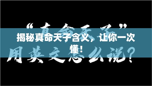 揭秘真命天子含义，让你一次懂！