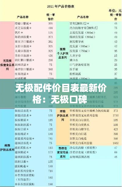 无极配件价目表最新价格：无极口碑 
