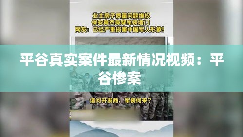 平谷真实案件最新情况视频：平谷惨案 