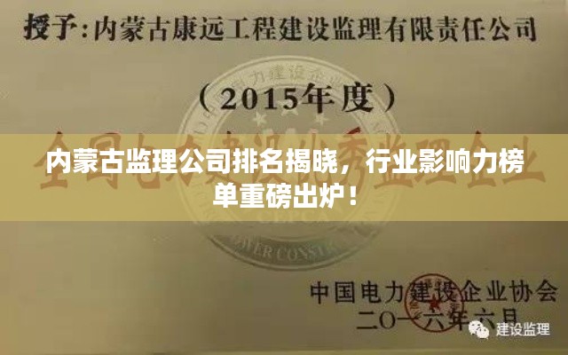 内蒙古监理公司排名揭晓，行业影响力榜单重磅出炉！