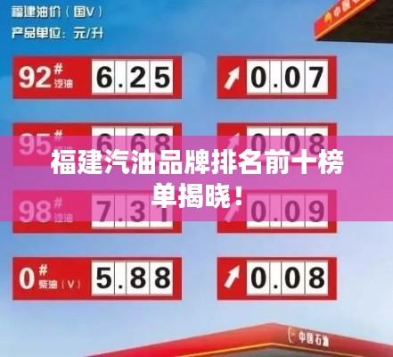 福建汽油品牌排名前十榜单揭晓！