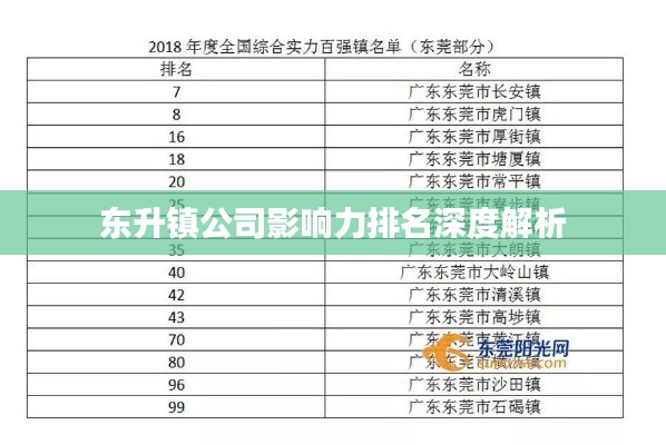 东升镇公司影响力排名深度解析