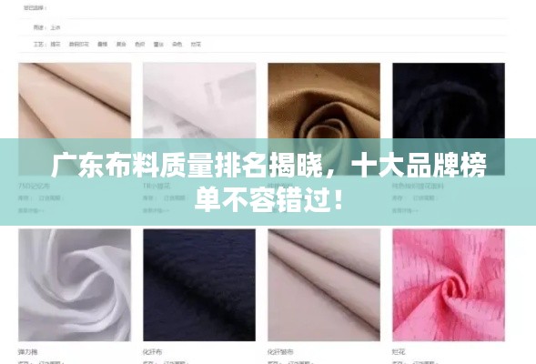 广东布料质量排名揭晓，十大品牌榜单不容错过！