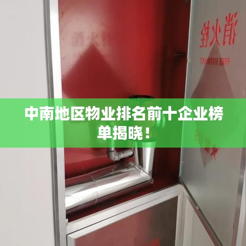 中南地区物业排名前十企业榜单揭晓！