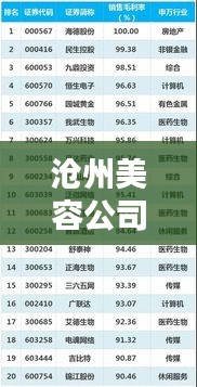 沧州美容公司TOP榜，权威排名揭晓！