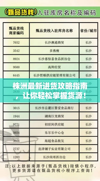 株洲最新进货攻略指南，让你轻松掌握货源！