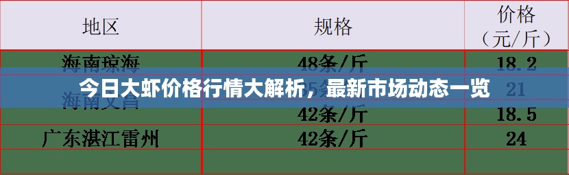 今日大虾价格行情大解析，最新市场动态一览