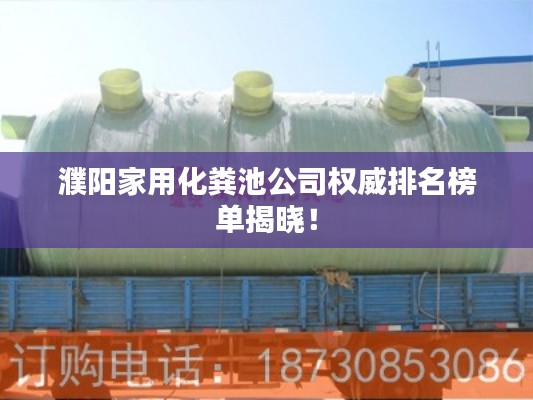 濮阳家用化粪池公司权威排名榜单揭晓！