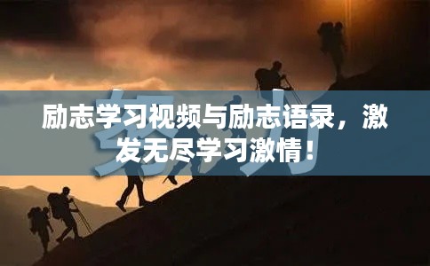 励志学习视频与励志语录，激发无尽学习激情！