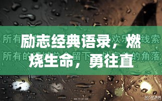 励志经典语录，燃烧生命，勇往直前，无畏前行！