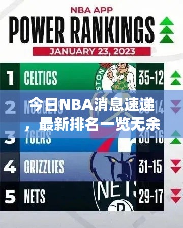 今日NBA消息速递，最新排名一览无余