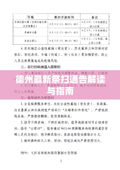 德州最新祭扫通告解读与指南