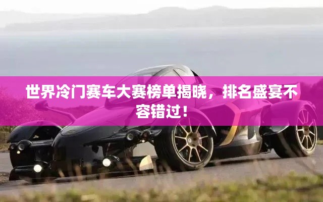 世界冷门赛车大赛榜单揭晓，排名盛宴不容错过！