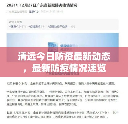 清远今日防疫最新动态，最新防疫情况速览