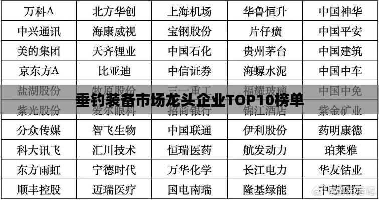 垂钓装备市场龙头企业TOP10榜单