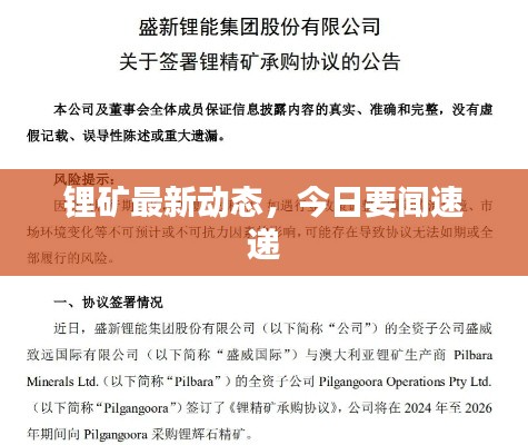 锂矿最新动态，今日要闻速递