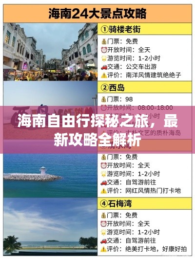 海南自由行探秘之旅，最新攻略全解析