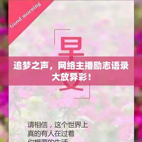 追梦之声，网络主播励志语录大放异彩！