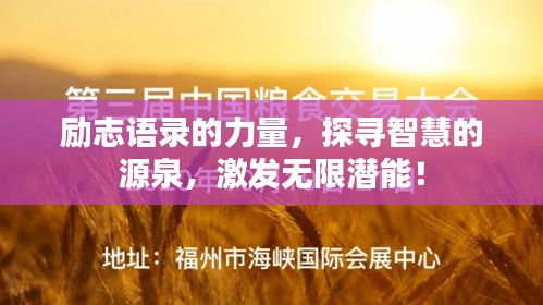 励志语录的力量，探寻智慧的源泉，激发无限潜能！
