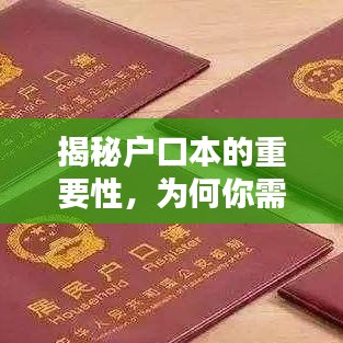 揭秘户口本的重要性，为何你需要了解百度的户口查询指南？