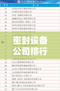 密封设备公司排行榜及行业影响力解析