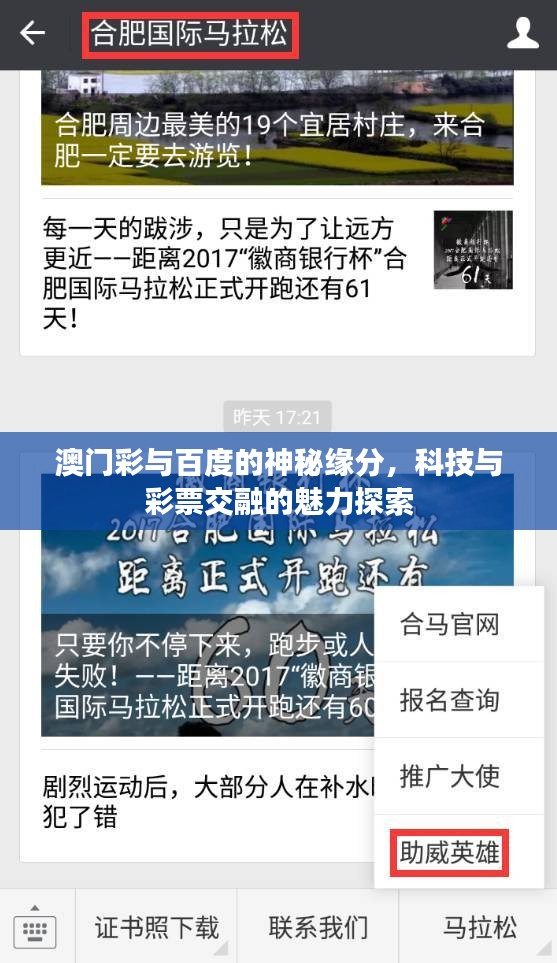 澳门彩与百度的神秘缘分，科技与彩票交融的魅力探索