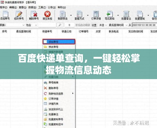 百度快递单查询，一键轻松掌握物流信息动态