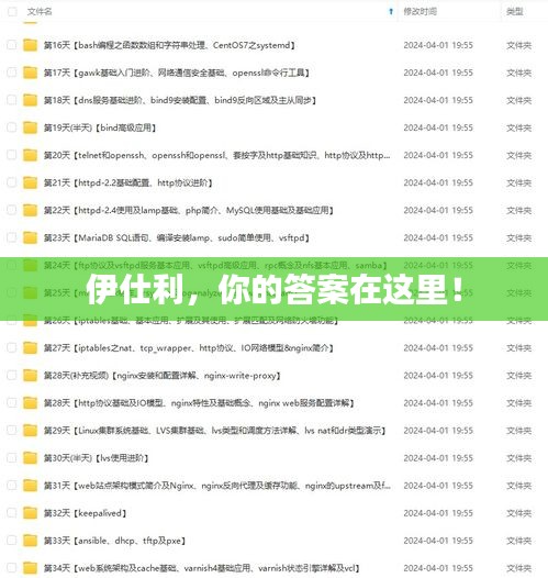 伊仕利，你的答案在这里！