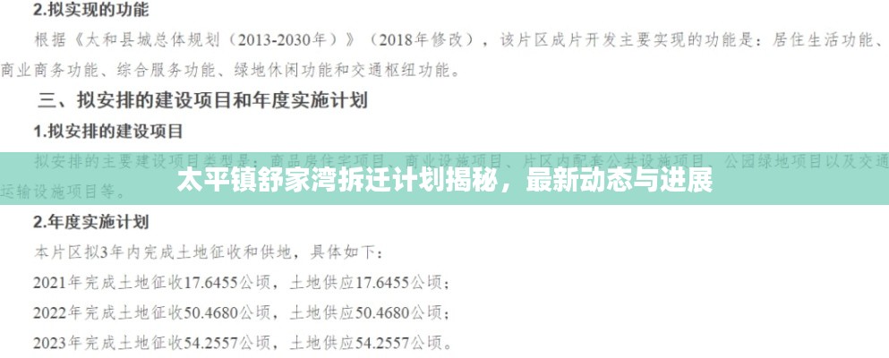 太平镇舒家湾拆迁计划揭秘，最新动态与进展