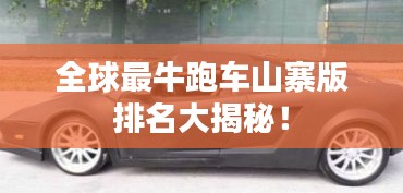 全球最牛跑车山寨版排名大揭秘！