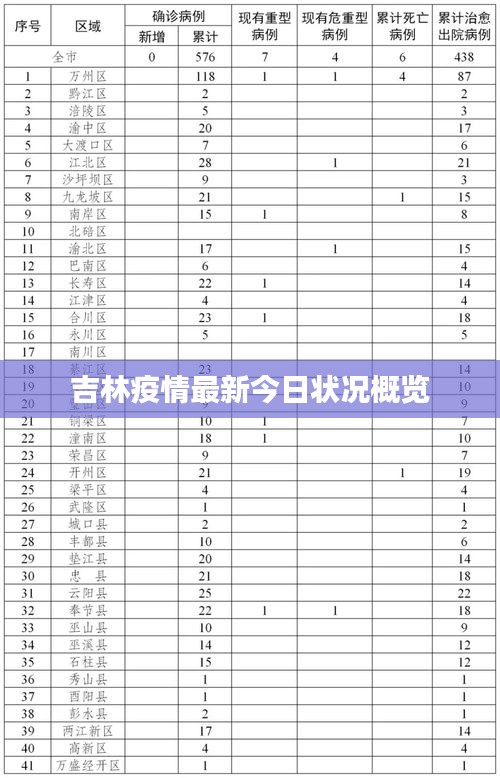 吉林疫情最新今日状况概览