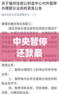 中央暂停还款最新消息及公告图片全面解读