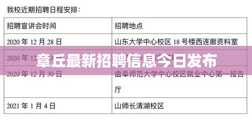 章丘最新招聘信息今日发布