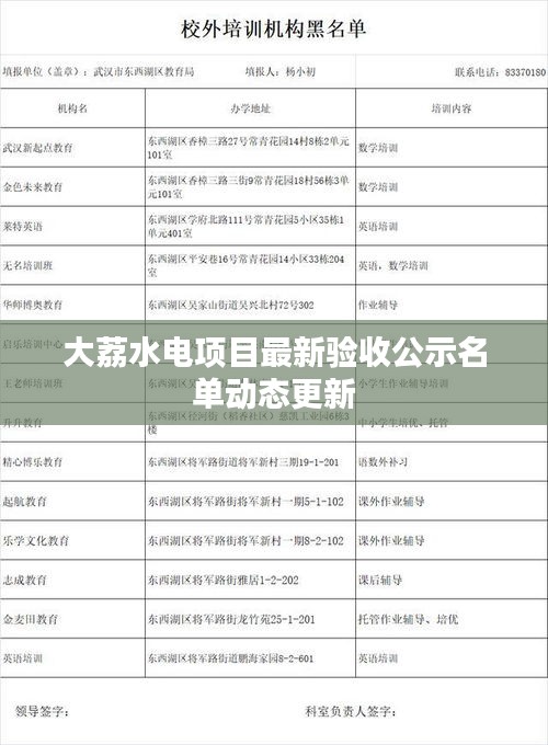 大荔水电项目最新验收公示名单动态更新