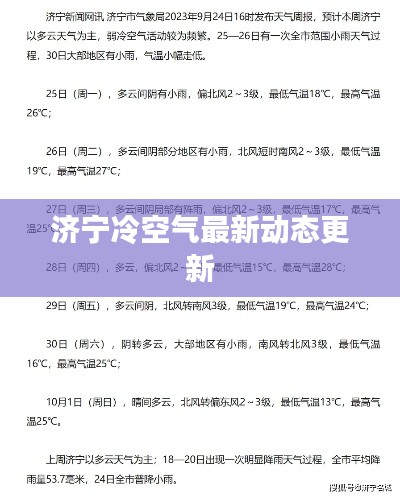 济宁冷空气最新动态更新