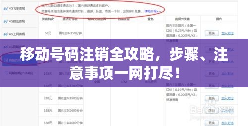 移动号码注销全攻略，步骤、注意事项一网打尽！