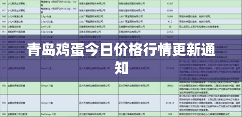 青岛鸡蛋今日价格行情更新通知