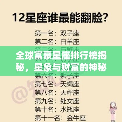 全球富豪星座排行榜揭秘，星象与财富的神秘关联！