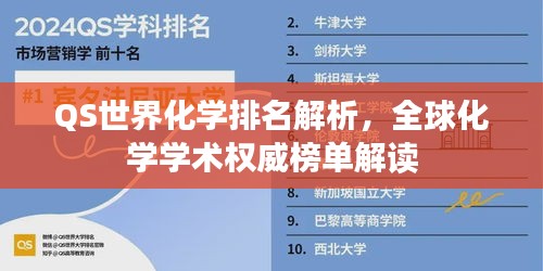 QS世界化学排名解析，全球化学学术权威榜单解读