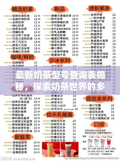 最新奶茶型号查询表揭秘，探索奶茶世界的多彩魅力