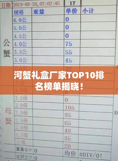河蟹礼盒厂家TOP10排名榜单揭晓！