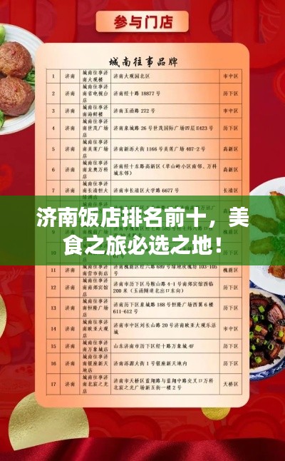 济南饭店排名前十，美食之旅必选之地！