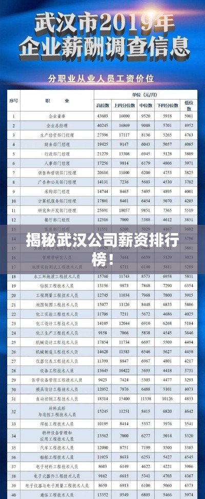 揭秘武汉公司薪资排行榜！